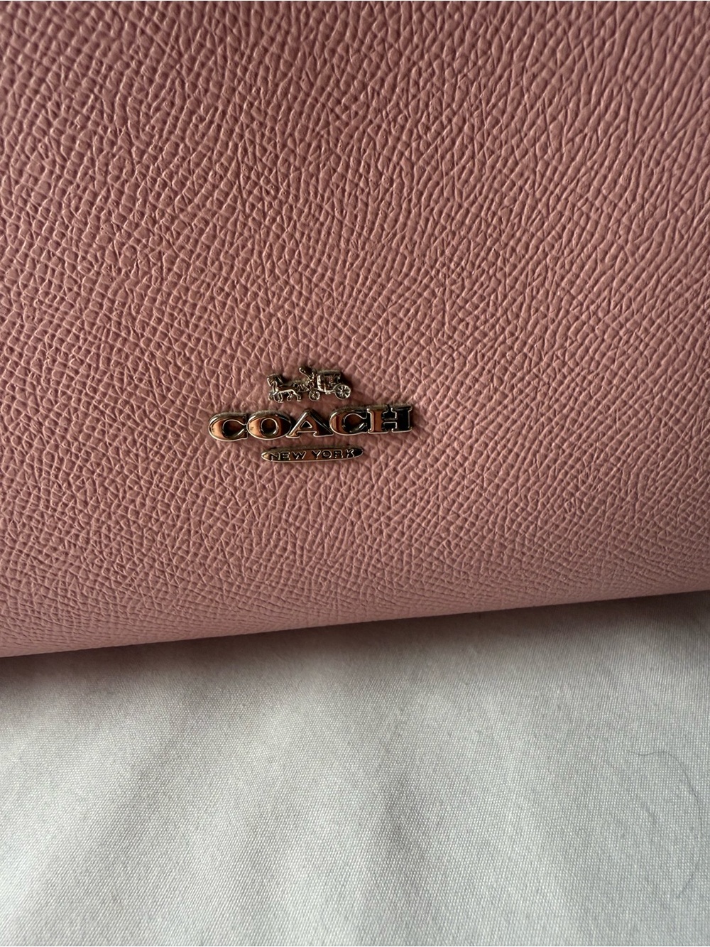 Coach Pink Large Leather Tote with Turnlock and Hangtag - Picture 8 of 14